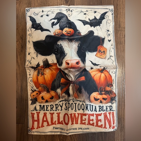 None Other - Halloween Cow Pumpkin Decor